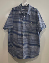 Load image into Gallery viewer, The North Face Mens Blue Gray Striped Short Sleeve Button-Up Shirt Size XL