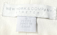 Load image into Gallery viewer, New York & Company Womens Ivory Flat Front Stretch Pockets Dress Pants Size 0