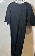 Load image into Gallery viewer, Zara Womens Black Short Sleeve Surplice Neck Regular Fit One-Piece Jumpsuit Sz S