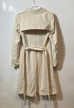 Load image into Gallery viewer, H&M Womens Beige Long Sleeve Notched Lapel Self Waist Belt Trench Coat Size 2