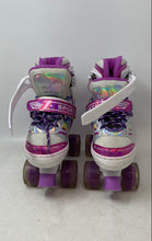 Load image into Gallery viewer, Sports Kids Purple White Light-Up Wheels Adjustable Roller Skates Size 31-34