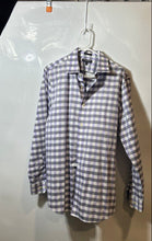 Load image into Gallery viewer, Banana Republic Mens Purple Checkered Print Long Sleeve Dress Shirt Size L