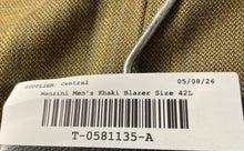Load image into Gallery viewer, Manzini Mens Khaki Plaid Long Sleeve Notch Lapel Two-Button Blazer Size 42L