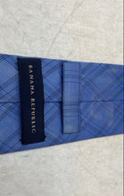 Load image into Gallery viewer, Banana Republic Mens Blue Plaid Print Keeper Loop Adjustable Pointed Tie