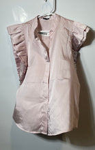 Load image into Gallery viewer, Express Womens Pink Ruffled Cap Sleeve Button Front Blouse Top Size Small