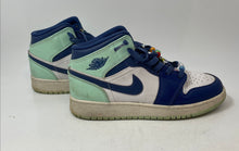 Load image into Gallery viewer, Nike Boys Air Jordan 1 Mid 554725-413 Blue Green Lace-Up Sneakers Shoes Size 6Y