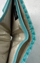 Load image into Gallery viewer, Franco Sarto Womens Green Snake Embossed Multiple Card Holder Bi-Fold Wallet