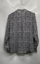 Load image into Gallery viewer, The Limited Womens Black White Houndstooth Split Neck Blouse Top Size M
