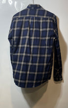 Load image into Gallery viewer, Zara Mens Blue Plaid Collared Long Sleeve Button-Up Shirt Size Small