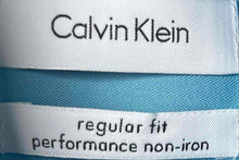 Load image into Gallery viewer, Calvin Klein Mens Blue Collared Regular Fit Long-Sleeve Dress Shirt 16 32-33 L