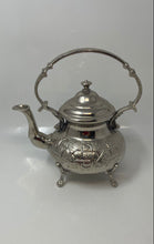 Load image into Gallery viewer, Silver-Tone Engraved Tableware Four Footed Top Handle Lidded Teapot