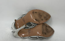 Load image into Gallery viewer, Steve Madden Womens Silver Glitter Buckle Stiletto Strappy Heels Size 8M