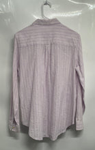 Load image into Gallery viewer, Gap Womens White Striped Lilac Linen Cotton Boyfriend Fit Button-Up Shirt Size S