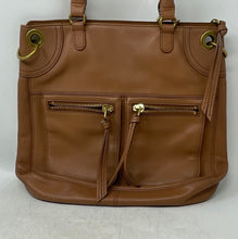 Load image into Gallery viewer, Fossil Womens Brown Charm Outer Inner Pockets Double Handle Shoulder Bag