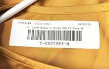 Load image into Gallery viewer, J.Crew Womens Brown Satin Bell Sleeve Round Neck Blouse Top Size Medium