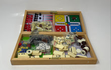 Load image into Gallery viewer, Backgammon Ludo Chess & Checkers And Dominoes Multi-Game Wooden Compendium Set