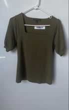 Load image into Gallery viewer, INC International Concepts Womens Green Short Sleeve Square Neck Blouse Top Sz S