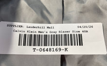 Load image into Gallery viewer, Calvin Klein Mens Gray Wool Long Sleeve Single-Breasted Two Button Blazer Sz 40R
