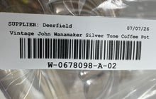 Load image into Gallery viewer, Vintage John Wanamaker Silver-Tone Tableware Handle Lidded Tea Or Coffee Pot
