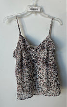 Load image into Gallery viewer, Express Womens Multicolor Printed Ruffle Spaghetti Strap Tank Top Size M