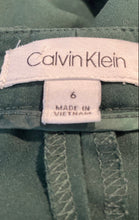 Load image into Gallery viewer, Calvin Klein Womens Green Flat Front Pockets Straight Leg Dress Pants Size 6