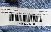 Load image into Gallery viewer, Banana Republic Mens Blue Printed Long Sleeve Button-Up Shirt Size Large