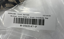 Load image into Gallery viewer, Michael Kors Womens Black Monogram Tassel Adjustable Strap Crossbody Bag