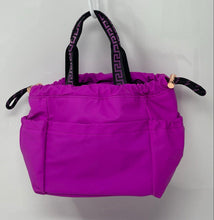 Load image into Gallery viewer, Versace Parfums Womens Purple Double Handle Pockets Lined Drawstring Tote Bag