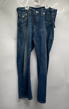 Load image into Gallery viewer, True Religion Mens Blue Denim Medium Wash Pockets Straight Jeans Size 36