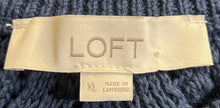 Load image into Gallery viewer, Loft Womens Navy Blue Tight-Knit Short Sleeve Crew Neck Pullover Sweater Size XL