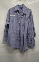 Load image into Gallery viewer, Tommy Hilfiger Mens Blue Gingham Printed Long Sleeve Dress Shirt Size XL