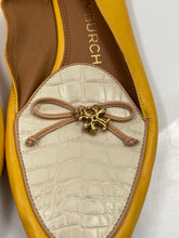 Load image into Gallery viewer, Authentic Tory Burch Womens Yellow Brown Flat Loafer Shoes Size 6.5 M Worn Soles