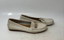 Load image into Gallery viewer, Coach Womens White Pebbled Leather Moc Toe Slip-On Loafer Flats Size 8.5