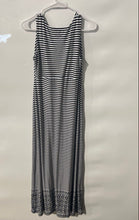 Load image into Gallery viewer, Talbots Womens Black White Striped V-Neck Sleeveless Pullover Maxi Dress Size SP