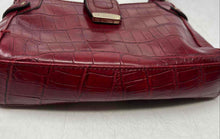 Load image into Gallery viewer, Liz Claiborne Womens Dark Red Croc Embossed Faux Leather Shoulder Handbag