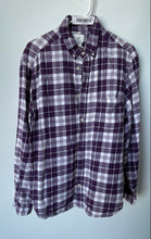 Load image into Gallery viewer, H&M Mens Purple White Plaid Flannel Long Sleeve Regular Fit Button-Up Shirt Sz L