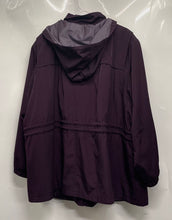 Load image into Gallery viewer, Gallery Womens Purple Long Sleeve Hooded Utility Jacket Coat Size 3X