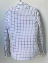 Load image into Gallery viewer, Express Mens White Plaid Slim Fit Long Sleeve Stretch Button-Up Shirt Size XS