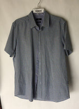 Load image into Gallery viewer, Hugo Boss Mens Gray Multicolor Plaid Short Sleeve Button-Up Shirt Size L