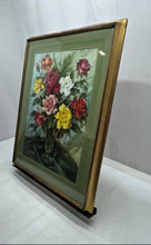 Load image into Gallery viewer, Framed Still Life Bouquet Of Multicolor Roses Framed Painting Signed By A. Serra