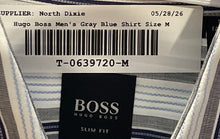 Load image into Gallery viewer, Boss Hugo Boss Mens Gray Blue Long Sleeve Slim Fit Button-Up Shirt Size Medium