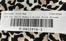 Load image into Gallery viewer, Ann Taylor Loft Womens Black White Animal Print Button Front Blouse Top Size S