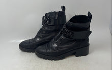 Load image into Gallery viewer, Karl Lagerfeld Womens Pippa Black Leather Side Zip Block Combat Boots Size 8