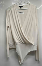 Load image into Gallery viewer, Banana Republic Womens Off White Long Sleeve Faux Wrap Bodysuit Top Size L
