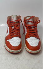 Load image into Gallery viewer, Nike Womens Air Jordan 1 Mid BQ6472-108 White And Orange Sneaker Shoes Size 8.5