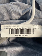 Load image into Gallery viewer, Calvin Klein Mens Gray Plaid Extreme Slim Fit Dress Shirt Size 17-17.5 XL