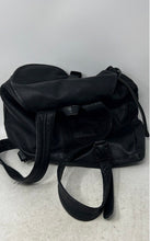 Load image into Gallery viewer, Unbranded Womens Black Leather Adjustable Strap Front Pocket Drawstring Backpack