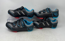 Load image into Gallery viewer, Lot Of 2 Pair Flywheel Womens Fly Fierce Black Gray Blue Cycling Shoes 37 W/Tag