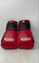 Load image into Gallery viewer, CKO Unisex Red Black Leather Adjustable Velcro Kickboxing Gloves 12oz In Bag