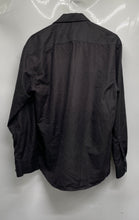 Load image into Gallery viewer, Nine West Mens Black Micro Dot Print Collared Slim Fit Dress Shirt Sz L 16-16.5
